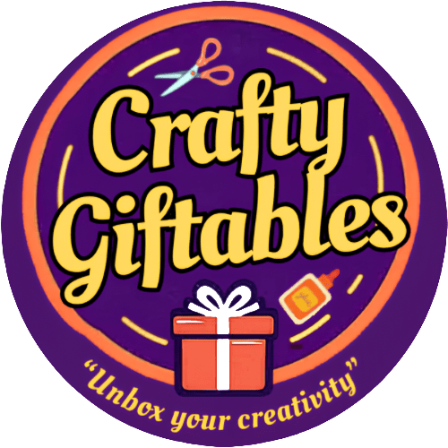 Crafty Giftables logo with gift and craft icons