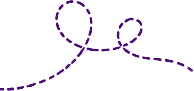 Purple dashed line forming loops on black.