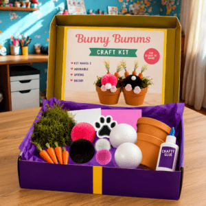 Bunny Bums craft kit with pom-poms